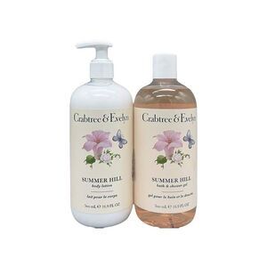Crabtree & Evelyn SUMMER HILL Scented Body Lotion & Shower Gel 16.9 oz/500ml Set